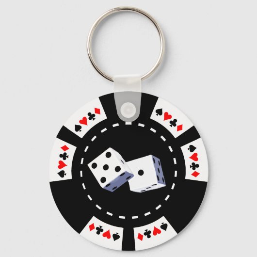 POKER CHIP MIT DICE-ANMELDUNG SCHLÜSSELANHÄNGER (Vorderseite)