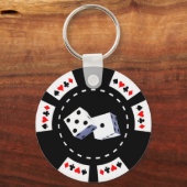 POKER CHIP MIT DICE-ANMELDUNG SCHLÜSSELANHÄNGER (Vorderseite)