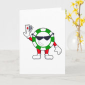 Poker-Chip mit Poker-Karten Karte (Gelbe Blume)