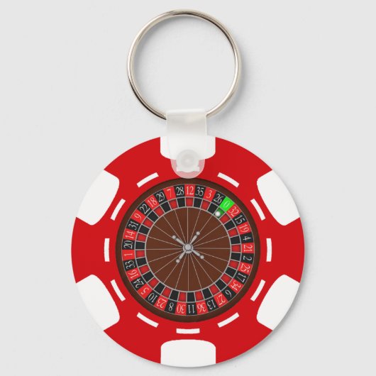 POKER CHIP MIT ROULETTE-RÄDER SCHLÜSSELANHÄNGER (Vorderseite)