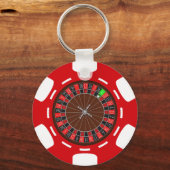 POKER CHIP MIT ROULETTE-RÄDER SCHLÜSSELANHÄNGER (Vorderseite)