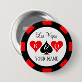 Poker Chip Namenstasten für Vegas Hochzeitsfeier Button (Vorne & Hinten)