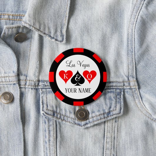 Poker Chip Namenstasten für Vegas Hochzeitsfeier Button (Beispiel)