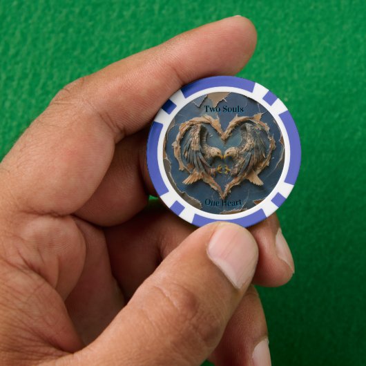 Poker Chip Paper Cut Eagle Two Souls One Heart (Hand)