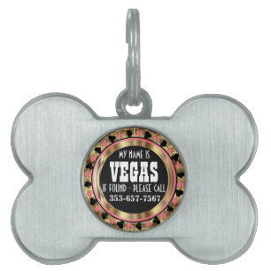 Poker Chip rosa Design   Pet ID Tag anpassen Tiermarke