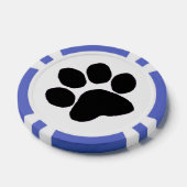 Poker Chip - Schwarze Paw Print (Einzeln)