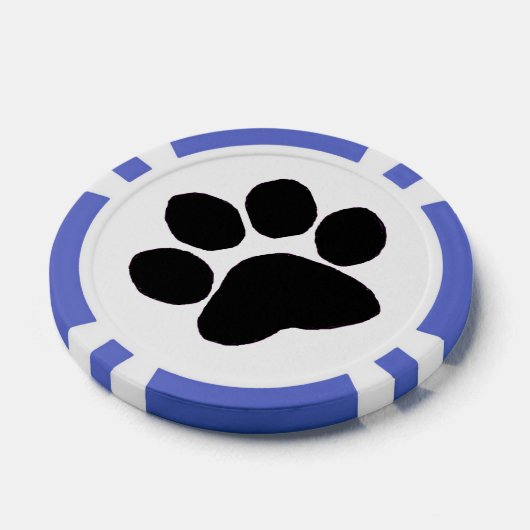 Poker Chip - Schwarze Paw Print (Einzeln)