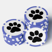 Poker Chip - Schwarze Paw Print (Stapel)