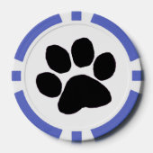 Poker Chip - Schwarze Paw Print (Vorderseite)