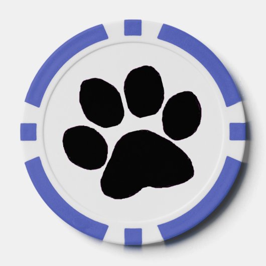 Poker Chip - Schwarze Paw Print (Vorderseite)