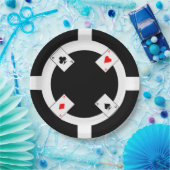 Poker-Chip - Schwarzes Pappteller (Party)