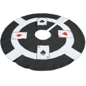 Poker-Chip - Schwarzes Polyester Weihnachtsbaumdecke (Schrägansicht)