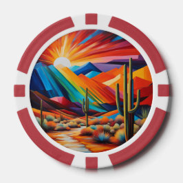 Poker Chip Set von Arizona Abstrakt Sunset