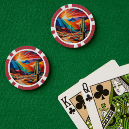 Poker Chip Set von Arizona Abstrakt Sunset