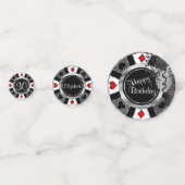 Poker Chip - Silver & Black Konfetti (Vorderseiten)