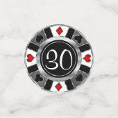 Poker Chip - Silver & Black Konfetti (Klein Vorderseite)