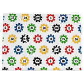Poker Chip Spielkasino Muster Party Geschenktasche Große Geschenktüte (Rückseite)