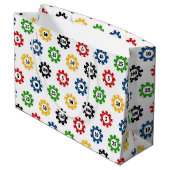 Poker Chip Spielkasino Muster Party Geschenktasche Große Geschenktüte (Rückseite Schrägansicht)