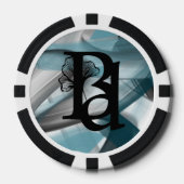 Poker Chip Trend Abstrakt Art Blue Ozeane (Vorderseite)