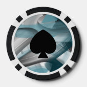 Poker Chip Trend Abstrakt Art Blue Ozeane (Rückseite)
