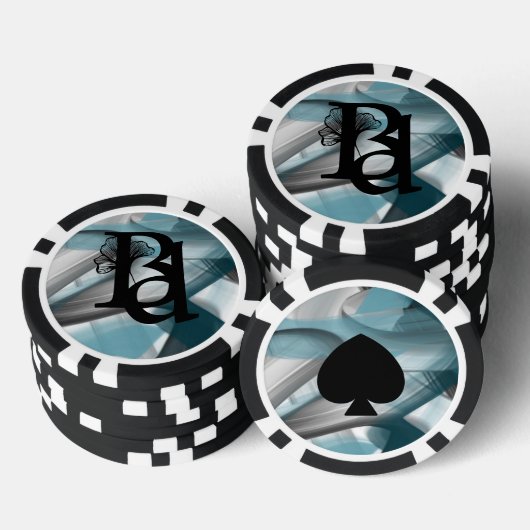 Poker Chip Trend Abstrakt Art Blue Ozeane (Stapel)