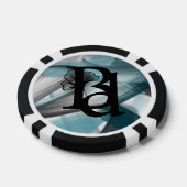 Poker Chip Trend Abstrakt Art Blue Ozeane (Einzeln)