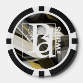 Poker Chip Trend Abstrakte Art Schwarz-weiß (Vorderseite)