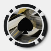 Poker Chip Trend Abstrakte Art Schwarz-weiß (Rückseite)