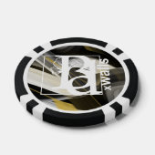 Poker Chip Trend Abstrakte Art Schwarz-weiß (Einzeln)