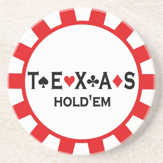 Poker-Chip-Untersetzer Texas Holdem Sandstein Untersetzer (Vorne)