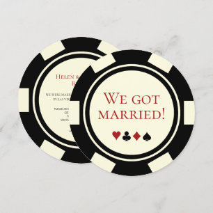 Poker-Chip-Vegas-Hochzeits-Elopement-Ankündigung Einladung