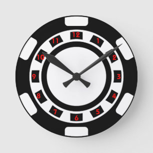 Poker-Chip-Wand-Uhr Runde Wanduhr