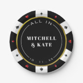Poker Chip Wedding Pappteller (Vorderseite)