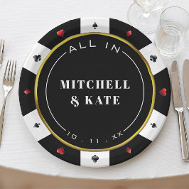 Poker Chip Wedding Pappteller