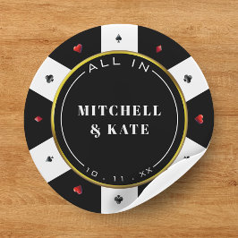 Poker Chip Wedding Runder Aufkleber