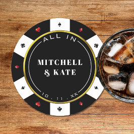 Poker Chip Wedding Runder Pappuntersetzer