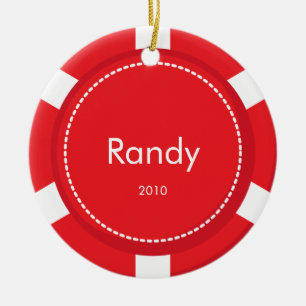 Poker-Chip-Weihnachtsverzierung Keramikornament