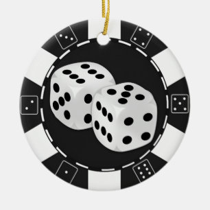 Poker-Chip-Würfel-Verzierung Keramik Ornament