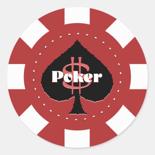 Poker-Chipkleber Runder Aufkleber (Vorderseite)