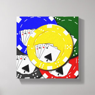 Poker-Chips auf gespannter Leinwand gedruckt