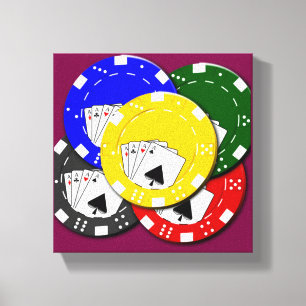 Poker-Chips auf gespannter Leinwand gedruckt