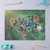 Poker Chips auf Green, Games Tissue Paper Seidenpapier (Basteln)