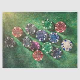 Poker Chips auf Green, Games Tissue Paper Seidenpapier
