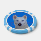 Poker-Chips aus weißem sibirischem Husky-Clay, Bla Pokerchips (Einzeln)