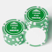 Poker-Chips - Bild hinzufügen - Grün Pokerchips (Stapel)
