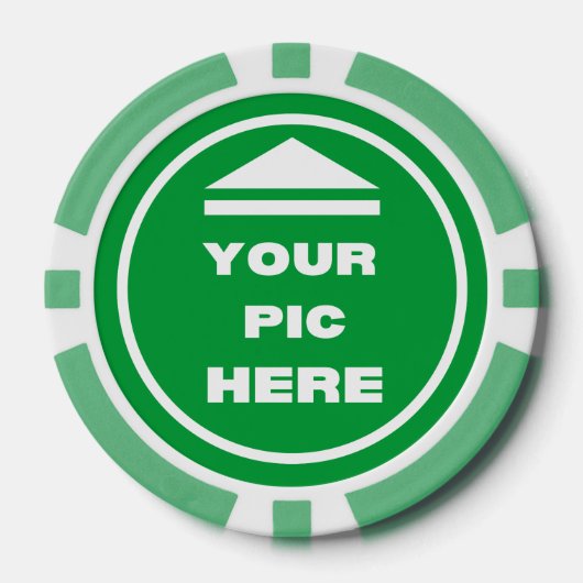 Poker-Chips - Bild hinzufügen - Grün Pokerchips (Vorderseite)