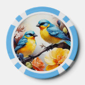 Poker Chips - Blaue Liebesvögel (Rückseite)