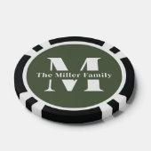 Poker-Chips der Green Modern Monogram-Familie Pokerchips (Einzeln)