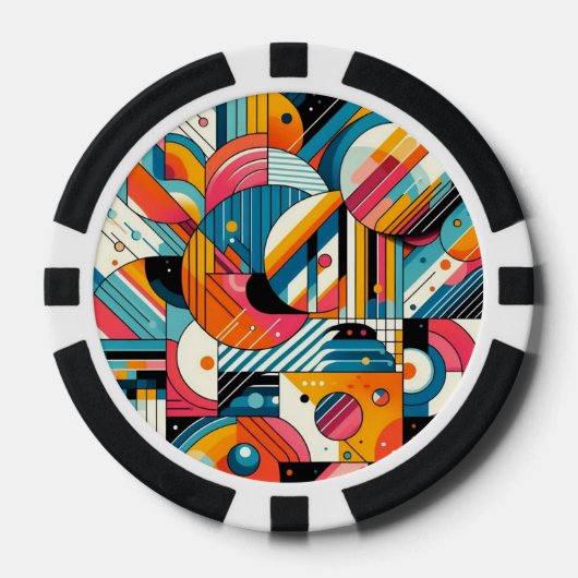 Poker Chips - Farbiges geometrisches Design (Vorderseite)