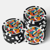Poker Chips - Farbiges geometrisches Design (Stapel)